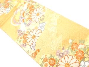 佐賀錦鳳凰に菊・牡丹・紗綾形模様織出し袋帯